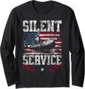 Submarine Veteran Submariner Silent Service American Flag Long Sleeve