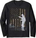 Fly Fishing Fisherman American Flag Camouflage Fly Tying Long Sleeve