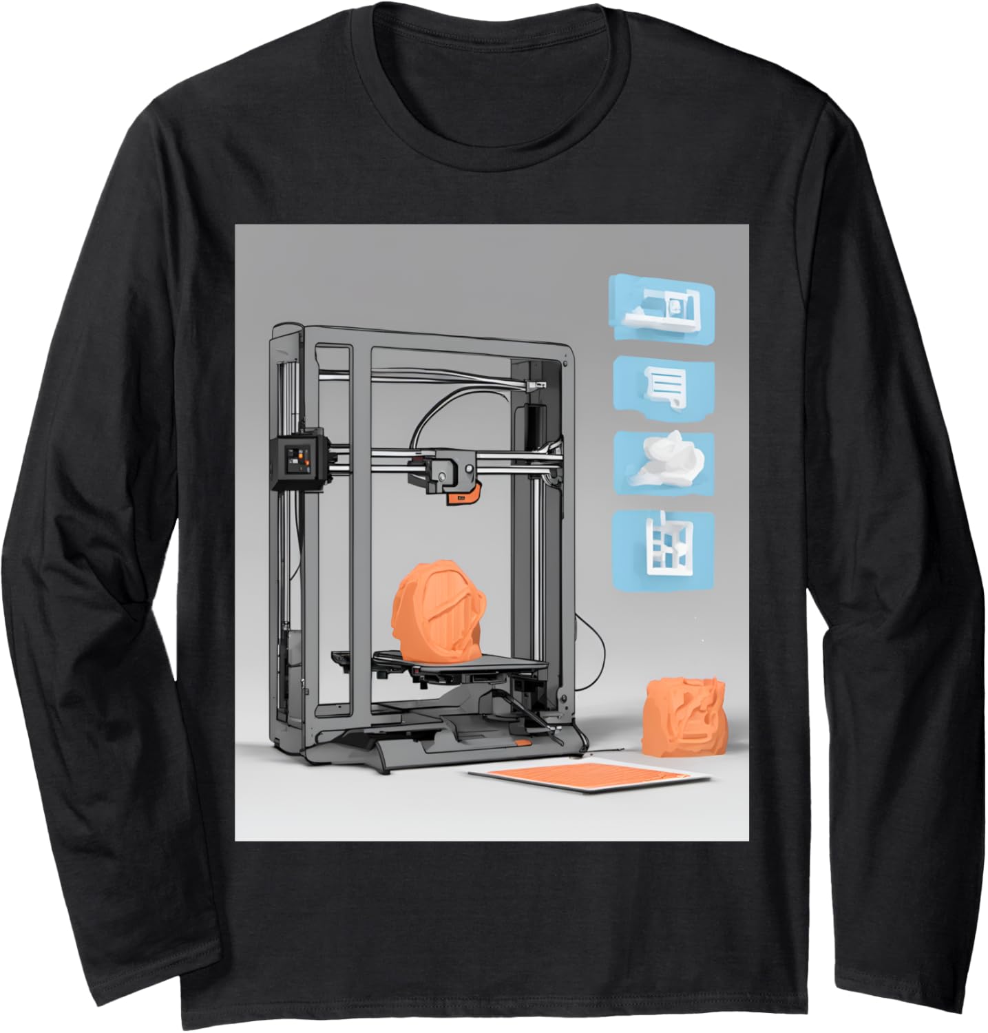 3D Printer Action Graphic Long Sleeve