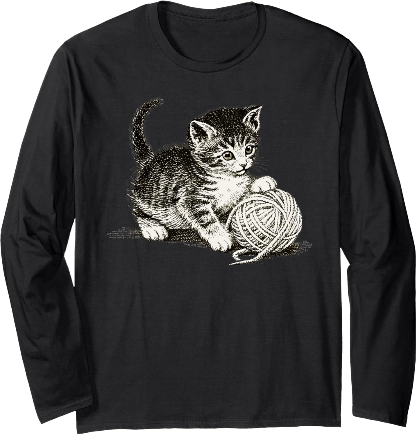 Vintage Kitten and Yarn Long Sleeve