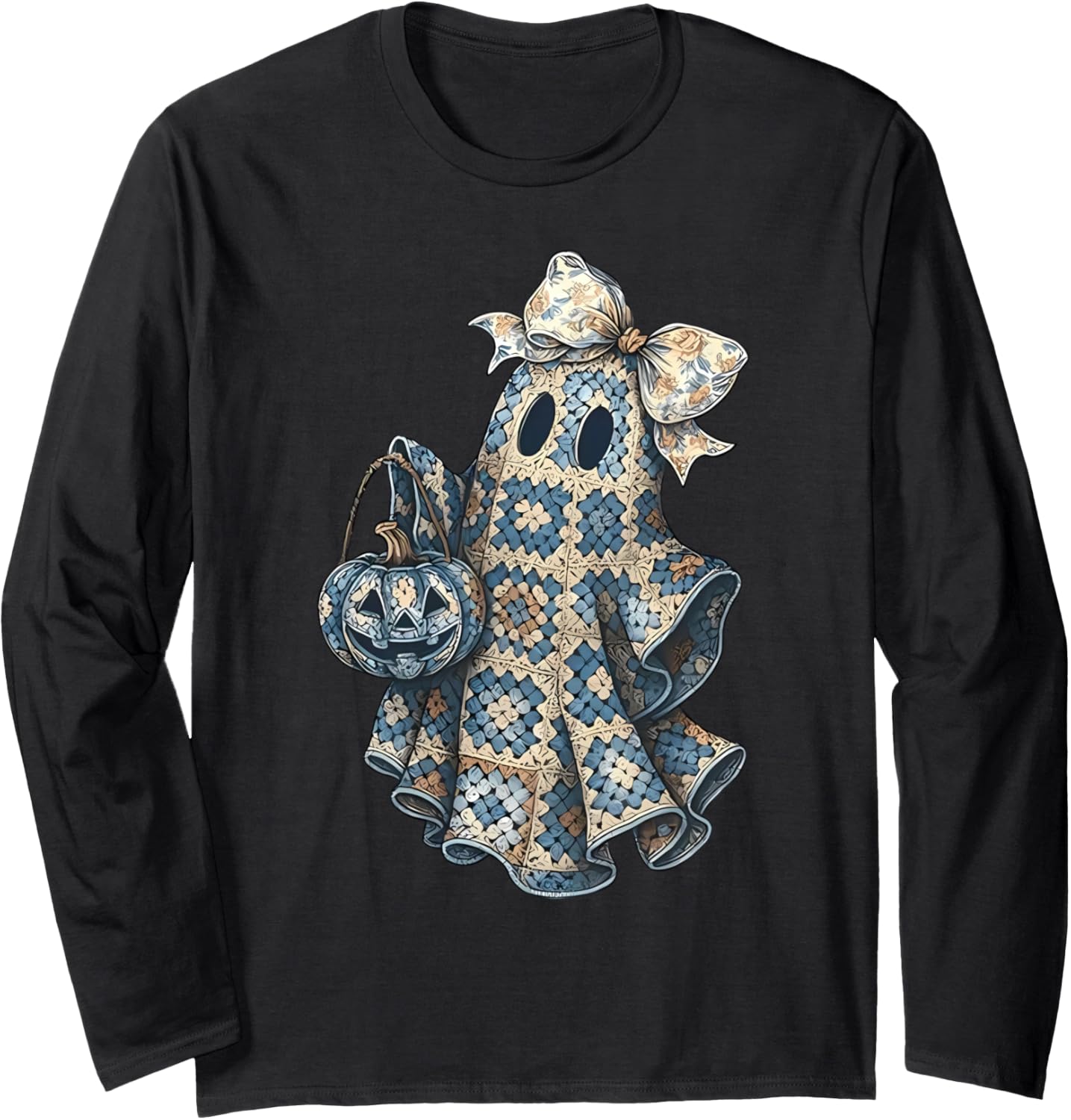 Ghost Coquette Crocheting Yarn Knitting Crafting Halloween Long Sleeve