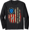 Vintage American Flag 23Rd Infantry Division Veteran Mens Long Sleeve