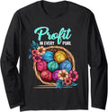 Profit In Every Purl Knitting Humor Funny Saying Yarn Lovers Long Sleeve