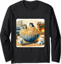 Ramen Noodles As Tangled Yarn With Kittens. Fireplace Living Long Sleeve