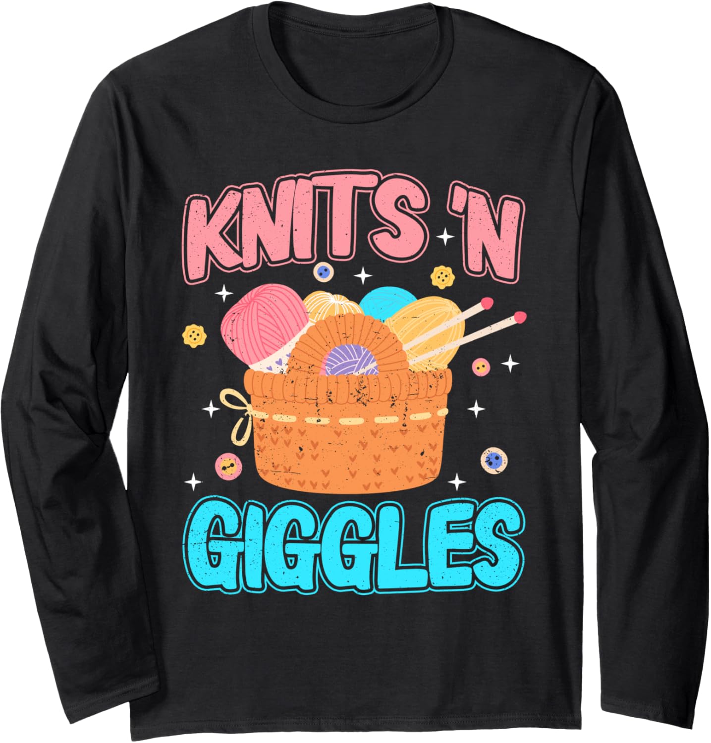 Knits 'n Giggles Funny Yarn Knitting Women Long Sleeve