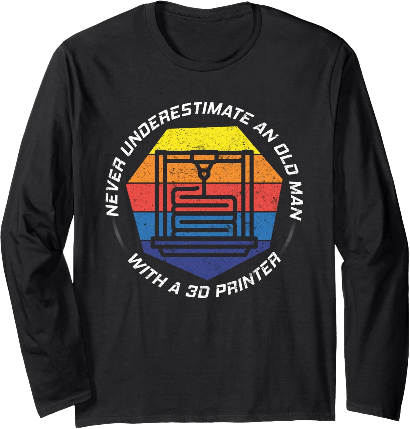 3 D Print Never Underestimate A Man With 3D Printer Long Sleeve