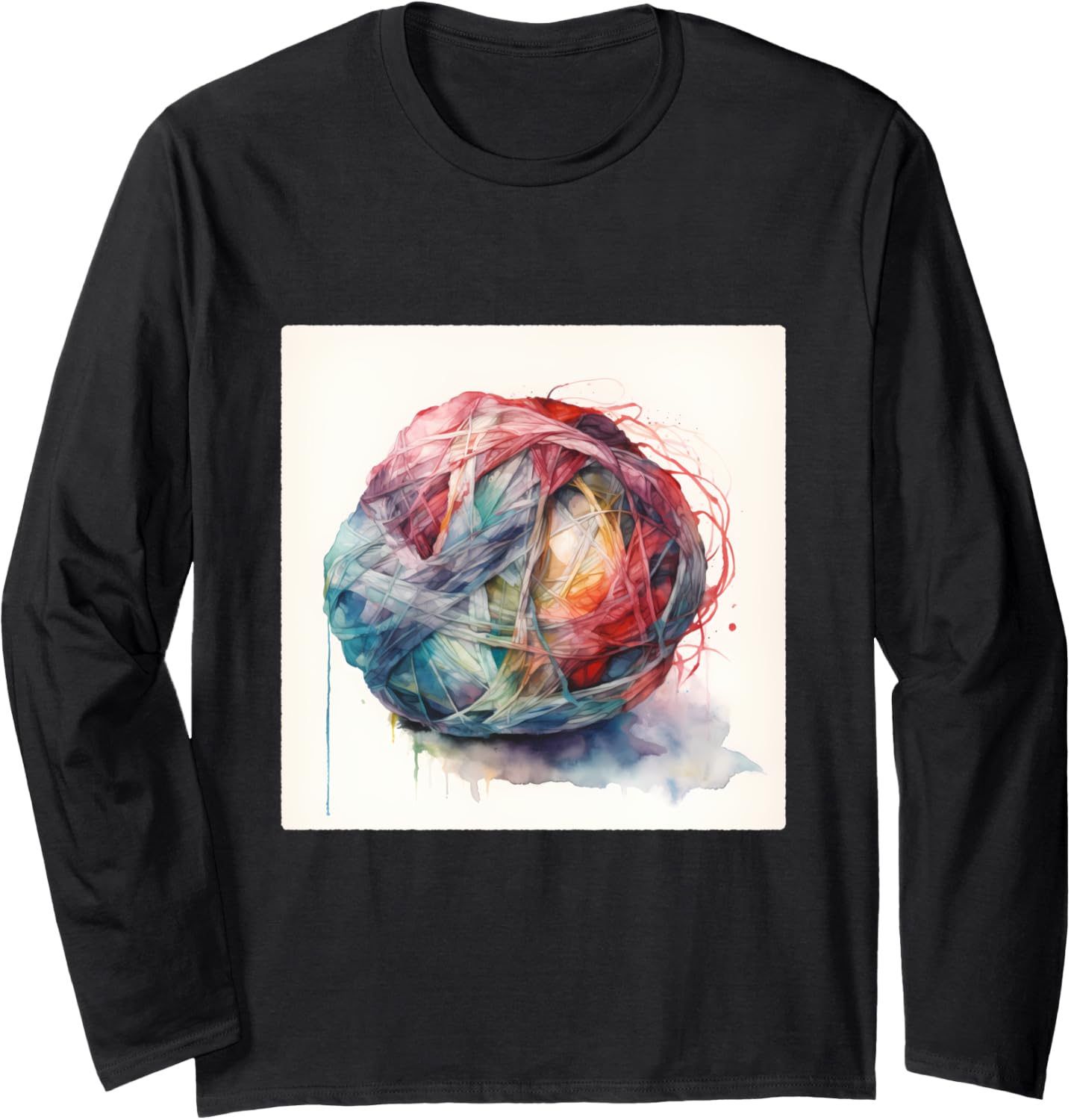 A Ball Of Yarn Unraveling. Spool, Ball Of Yarn Coming Undone Long Sleeve