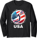 Usa Team Volleyball Shirt For Men Women Kids Volleyball Long Sleeve