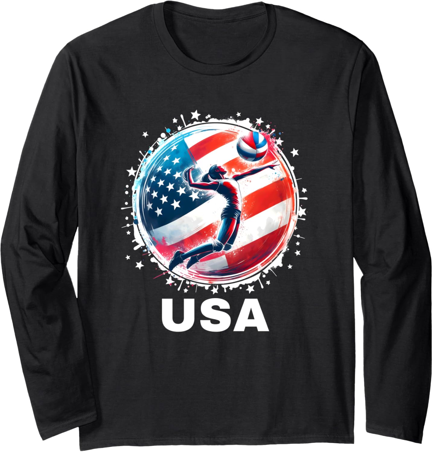 Usa Team Volleyball Shirt For Men Women Kids Volleyball Long Sleeve
