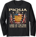 Piqua Ohio Usa Flag 4Th Of July Long Sleeve