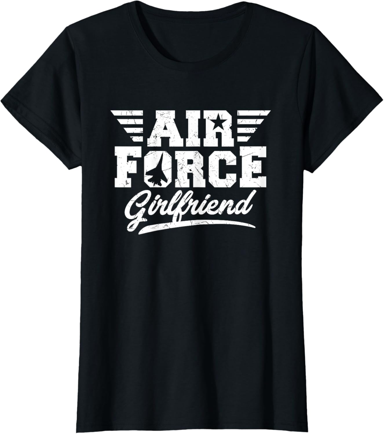 Usa Air Force Girlfriend Apparel Air Force Proud Girlfriend T Shirt Us Pride Military Theme Womens T Shirt Black X Small
