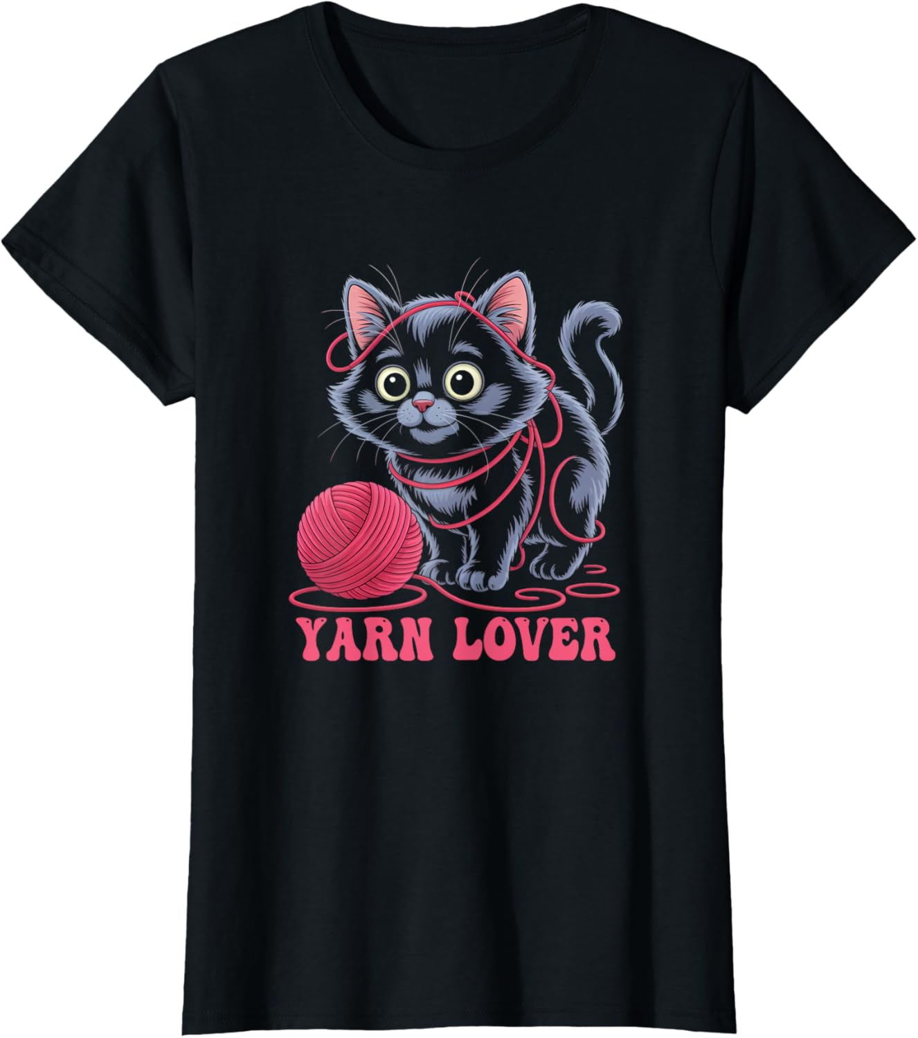 Adorable Knitting and Crochet Funny Cat Yarn Lovers Design
