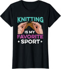 Knitting Is My Favorite Sport Yarn Knit Needle Distressed