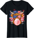 Cute Highland Cow 4Th Of July Usa Flag Patriotic Cow Farmer