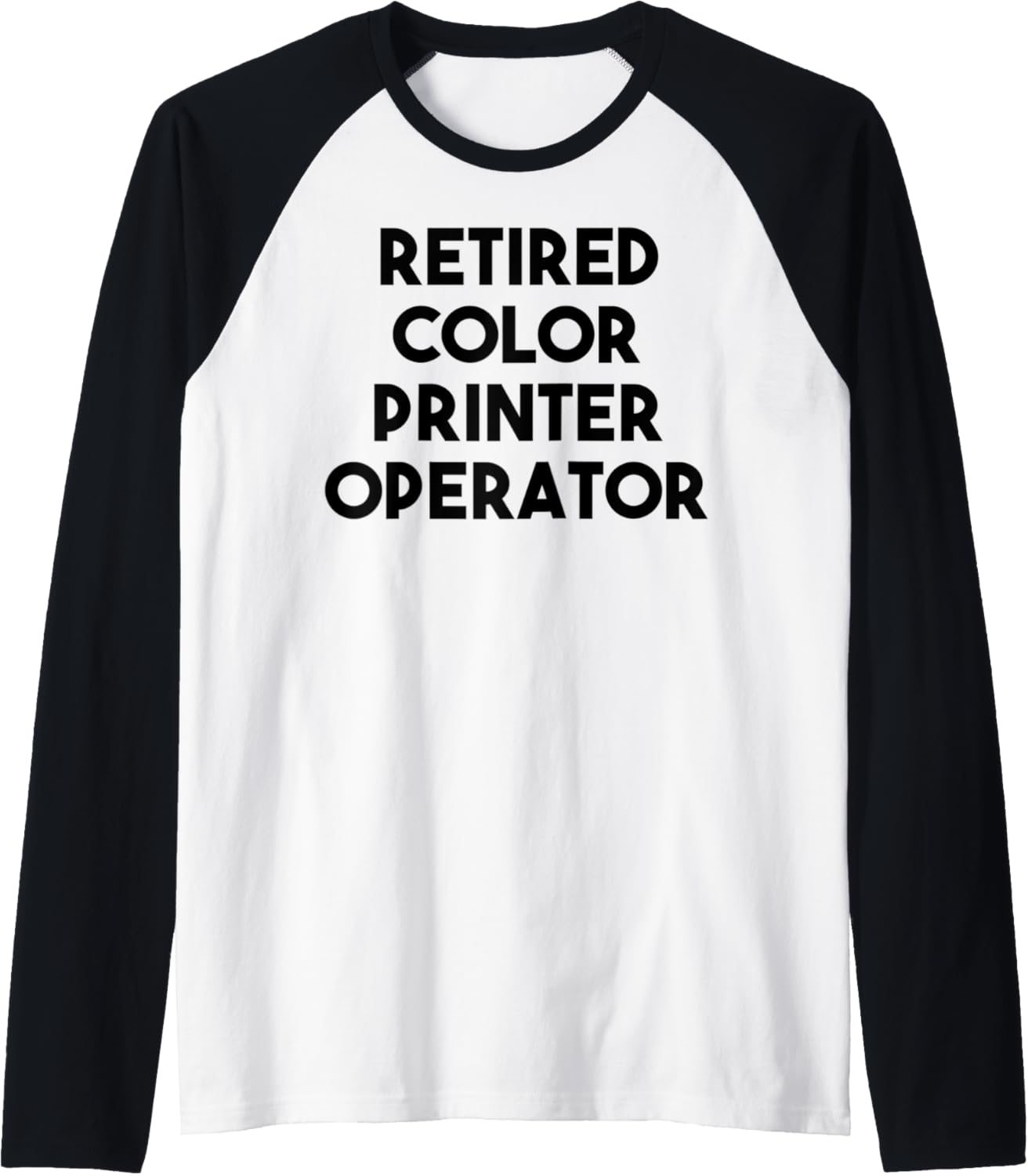 Retired Color Printer Operator Raglan Baseball Tee