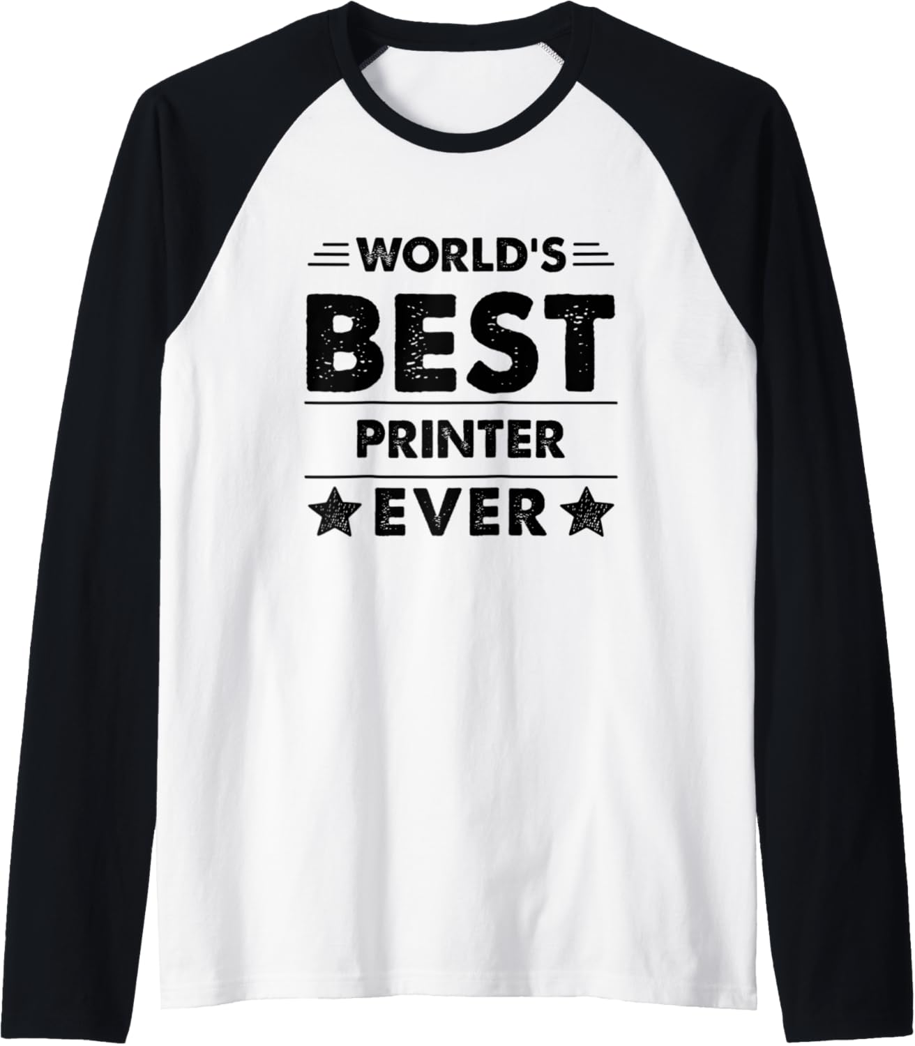 Mens Worlds Best Printer Ever Raglan Baseball Tee