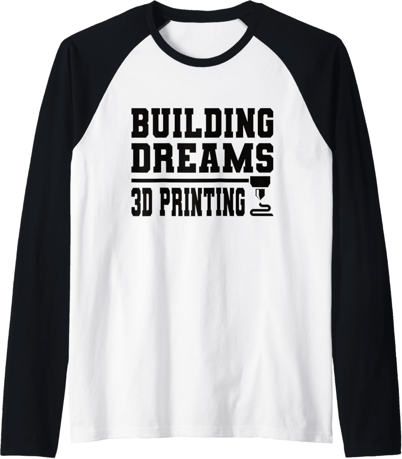 Building Dreams 3D Printing 3D Printer Raglan Baseball Tee