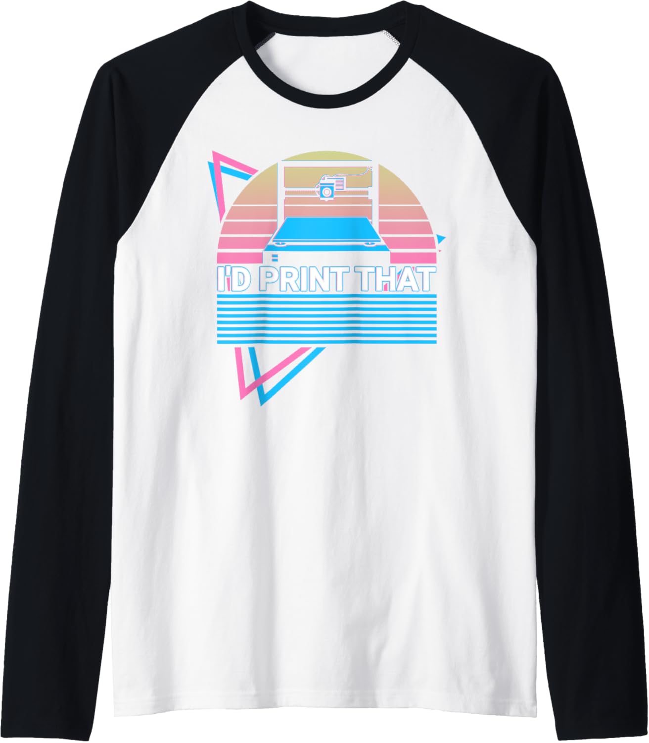 3D Printing 3D Printer Retro Id Print That Raglan Baseball Tee