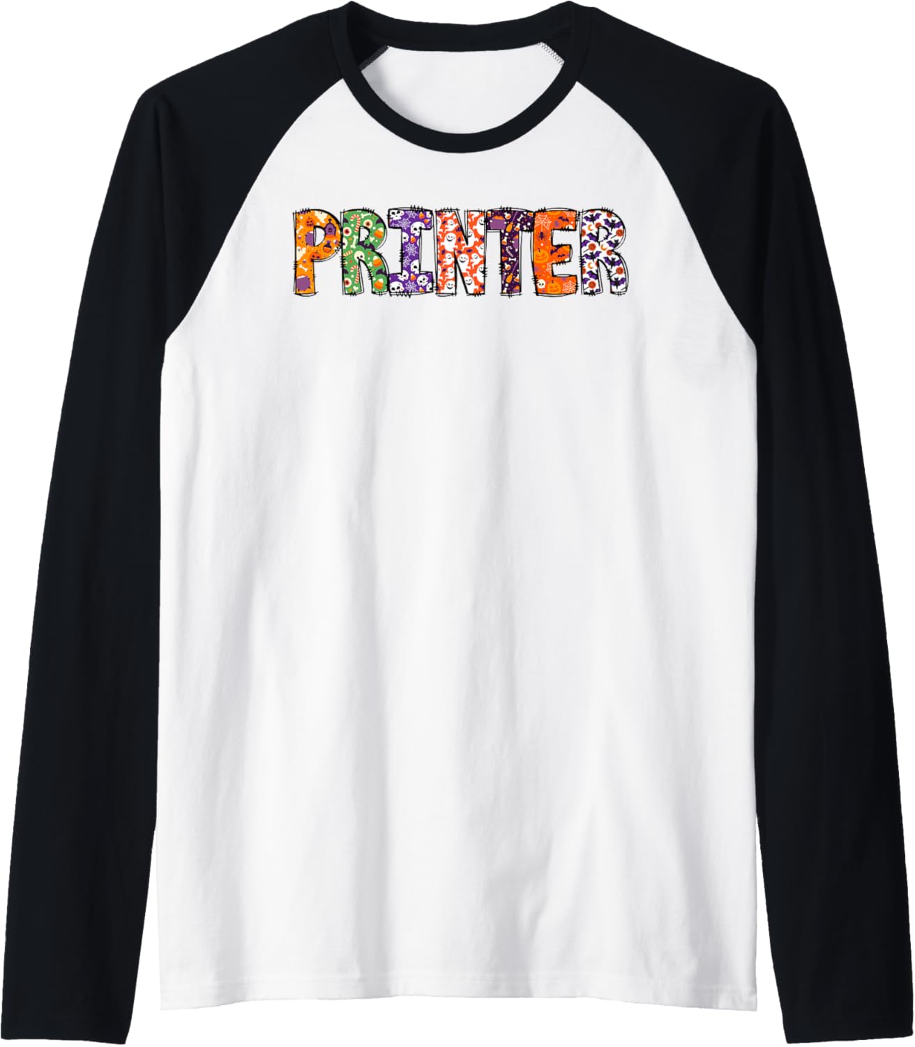 Funny Printer Halloween Costumes Men Woman Matching Raglan Baseball Tee