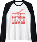 Funny 3D Printer Geek Filament Printing Machine Lover Outfit Raglan Baseball Tee