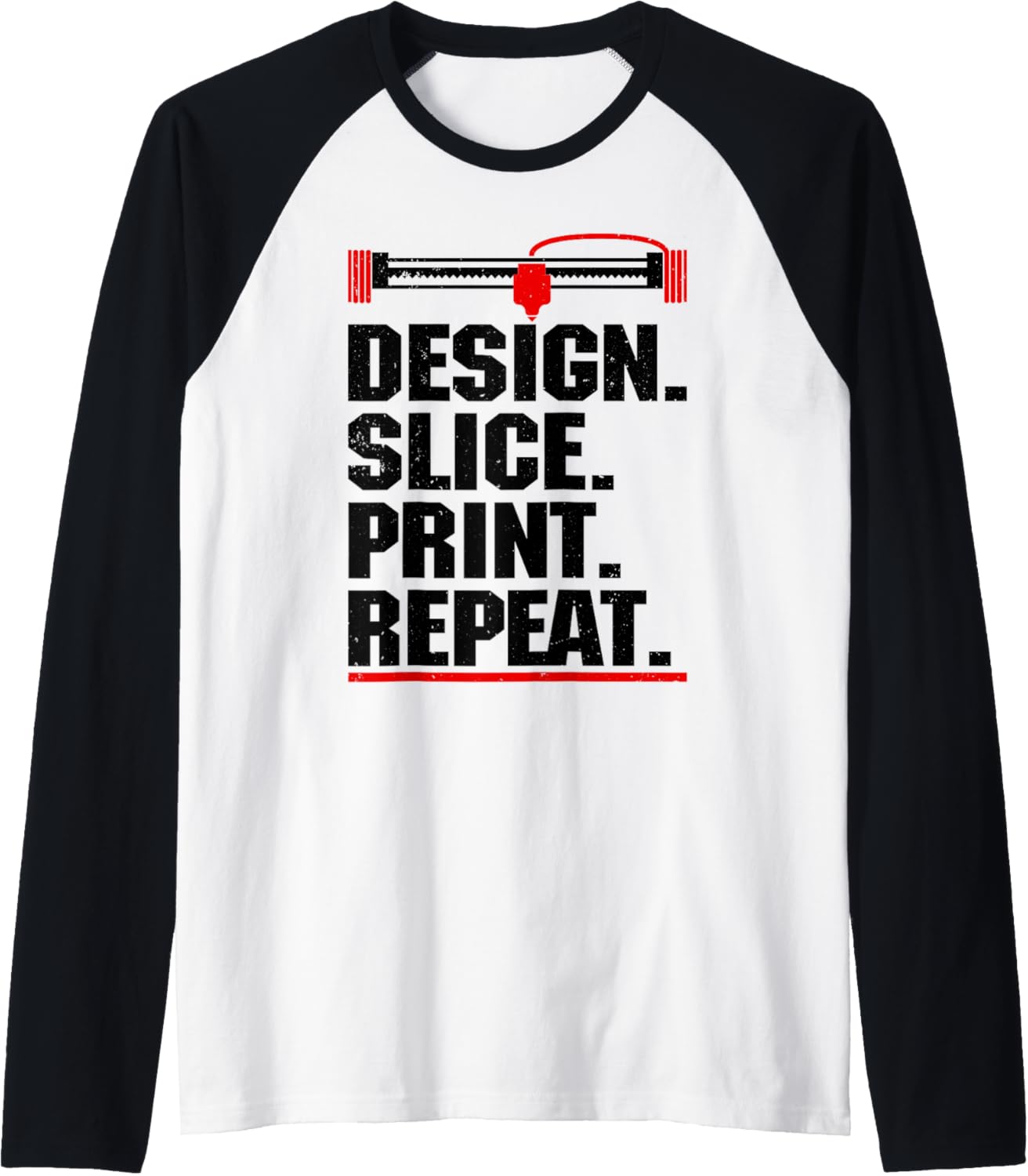 Funny 3D Printing Design Men Women 3D Printer Lover Raglan Baseball Tee