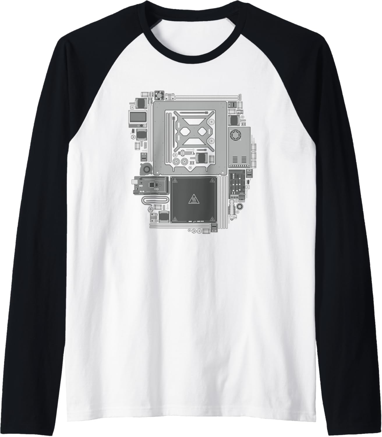 3D Printer Components Engineering T Shirt Raglan Baseball Tee