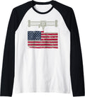 3D Printer Usa Flag 3D Printing Patriotic Us Raglan Baseball Tee