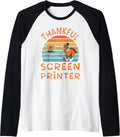 Screen Printer Job Funny Thanksgiving Raglan Baseball Tee