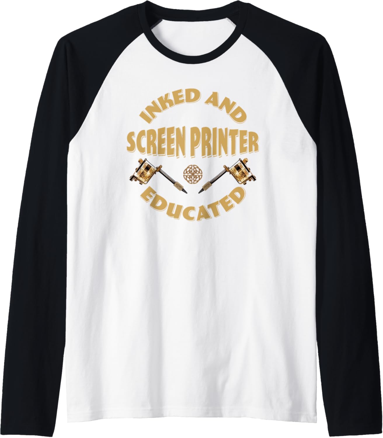 Inked And Educated Screen Printer Raglan Baseball Tee