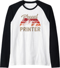 Funny Printer Superhero Vintage Men Dad Raglan Baseball Tee