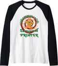 Screen Printer Job Gingerbread Funny Xmas Raglan Baseball Tee