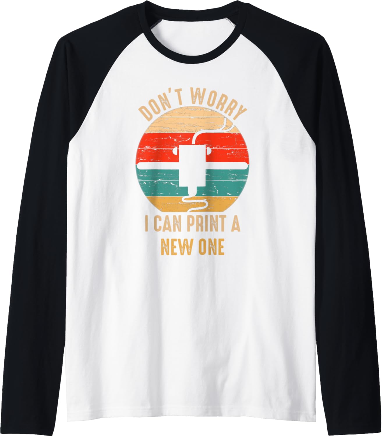 Vintage Retro 3D Printer Tee Idea Geeks Raglan Baseball Tee