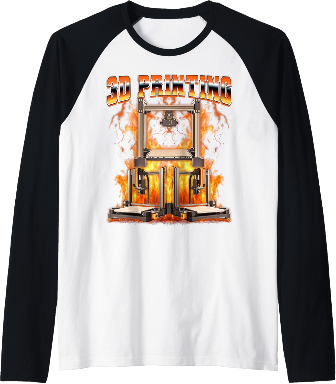 3D Printing 3D Printer Machine 90S Bootleg Style Raglan Baseball Tee