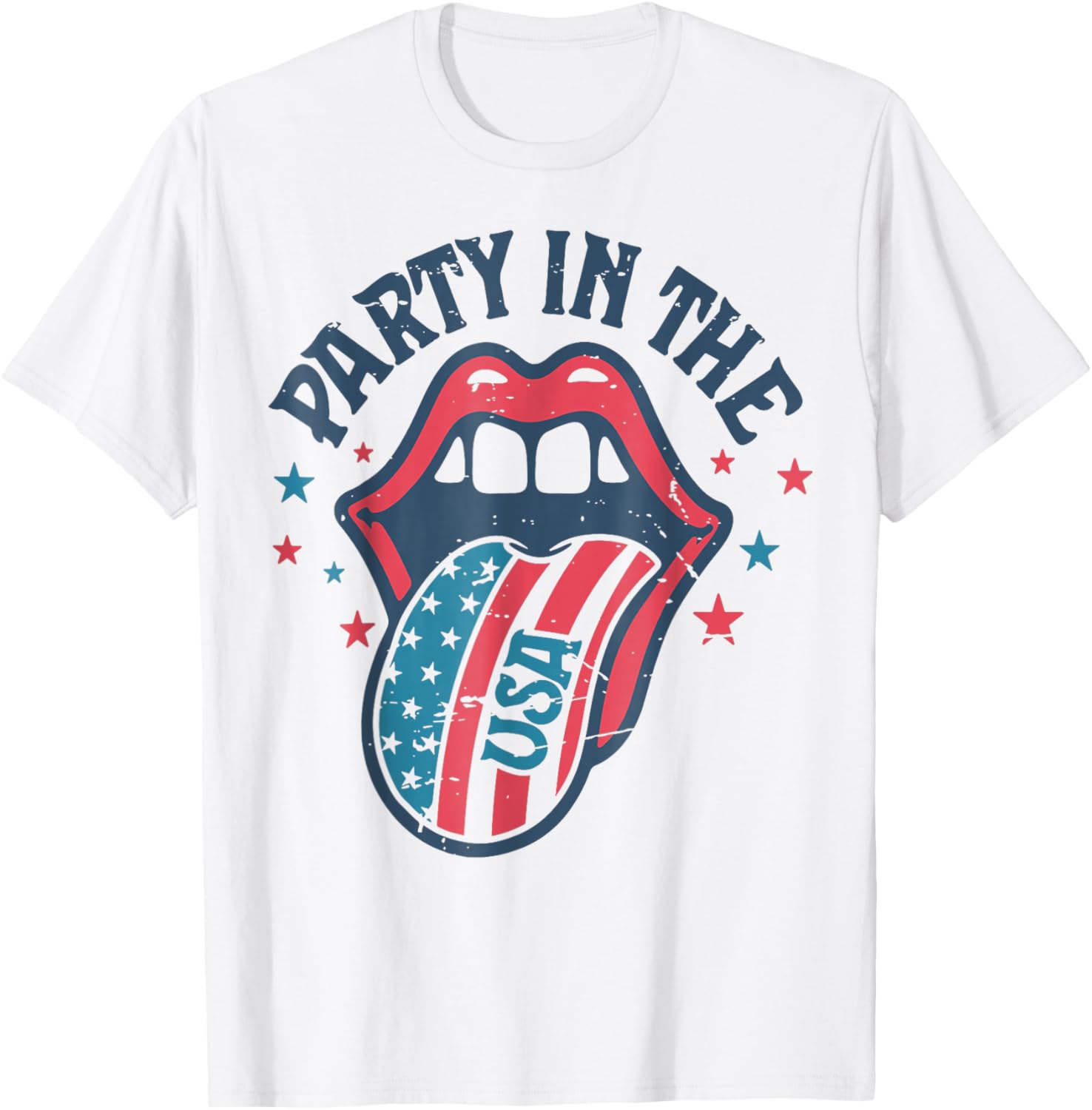 Party In The Usa Flag Tongue Retro 4Th Of July