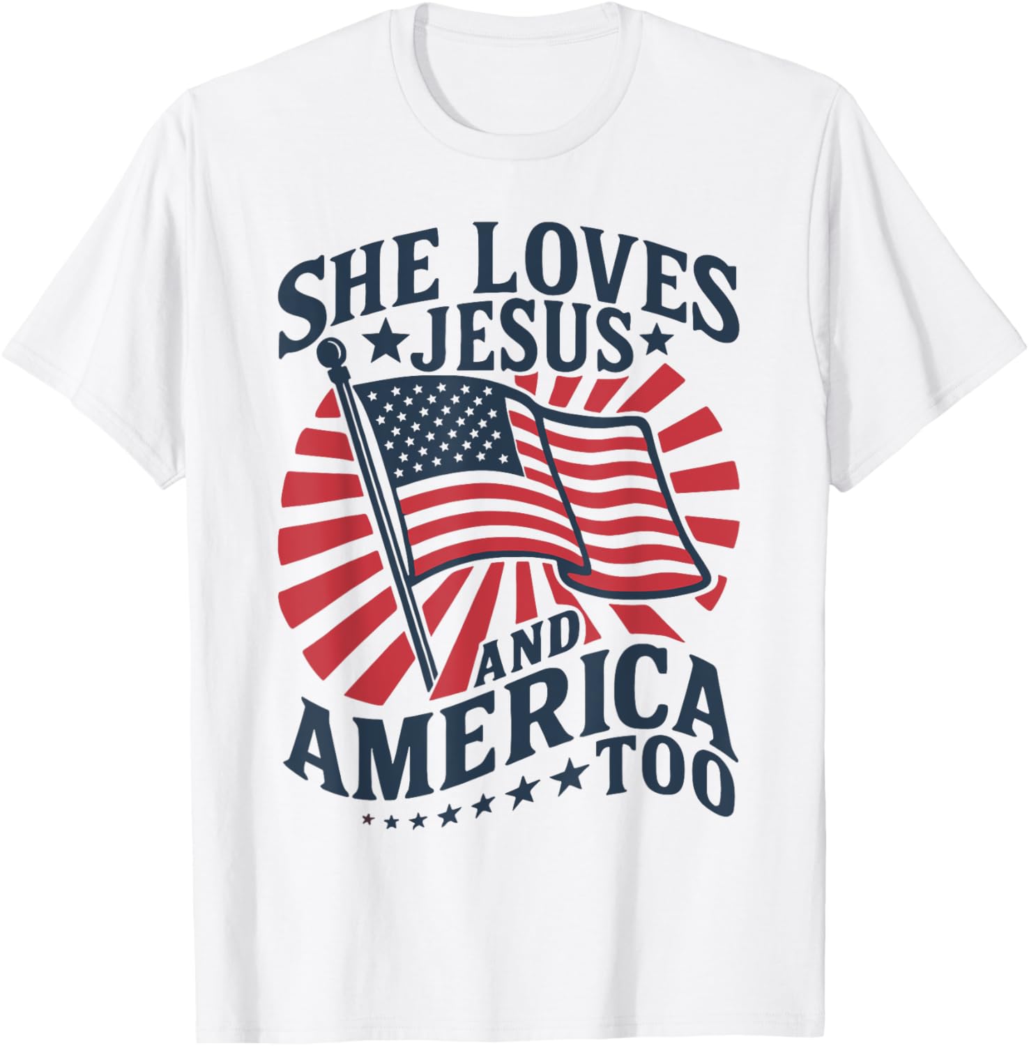 Retro She Loves Jesus And America Too 4Th Of July Usa Flag