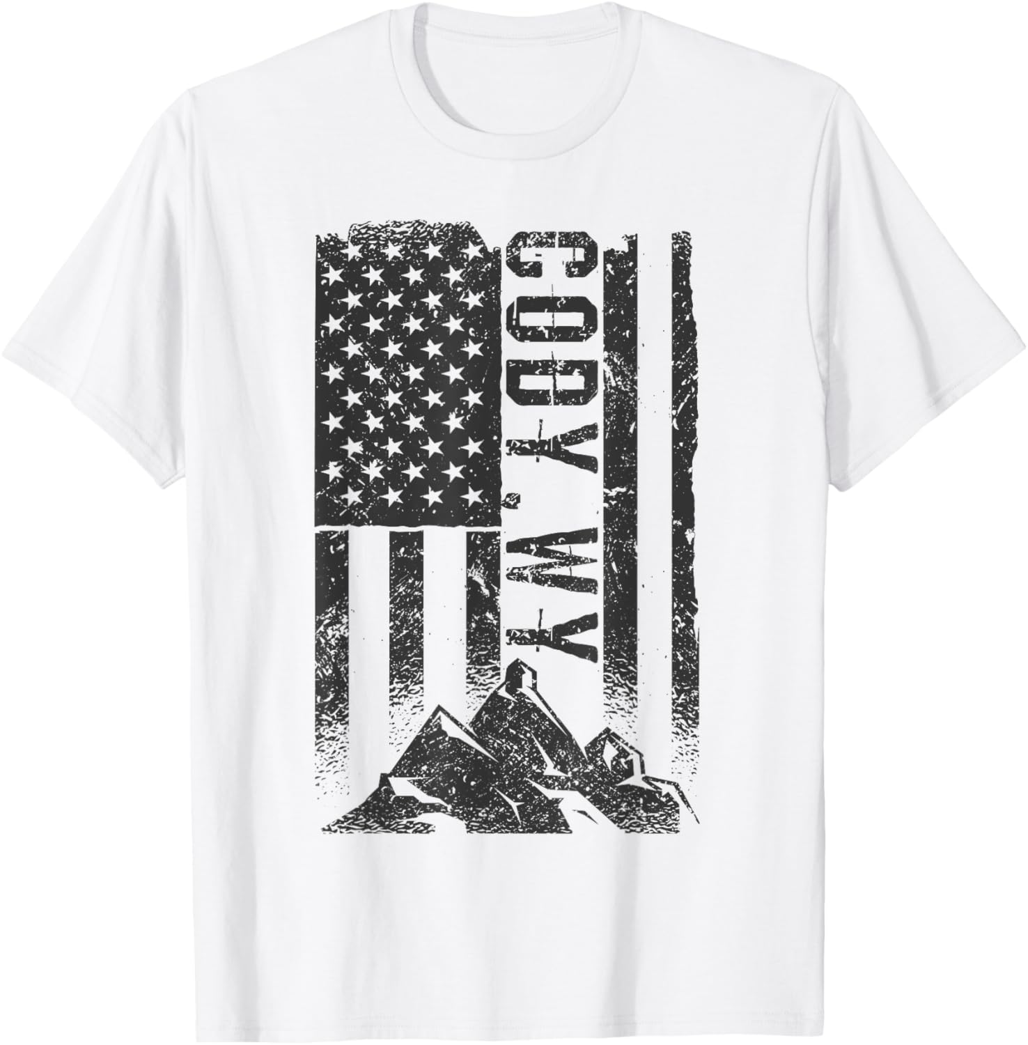 American Flag Patriotic Cody Wyoming Mountains