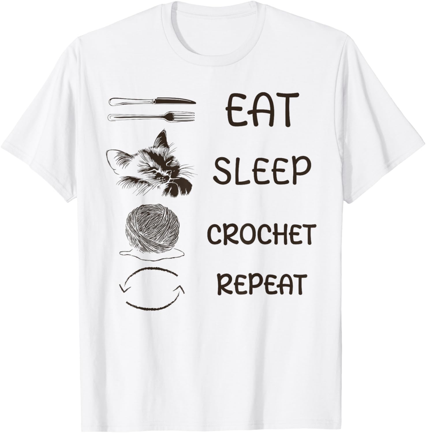 Eat Sleep Crochet Repeat Funny Yarn Crafting Sleep Pajama
