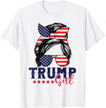 Trump Girl Messy Bun Trump 2024 Election American Flag