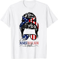 4Th Of July Messy Bun All American Girls Usa Flag For Girls