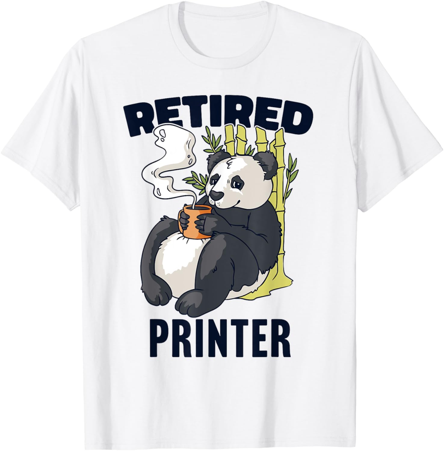 Funny Retirement Design Panda Drinking Coffee