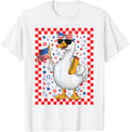 Cute Gooses Bow Holding Hotdog Usa Flag 4Th Of July Girls