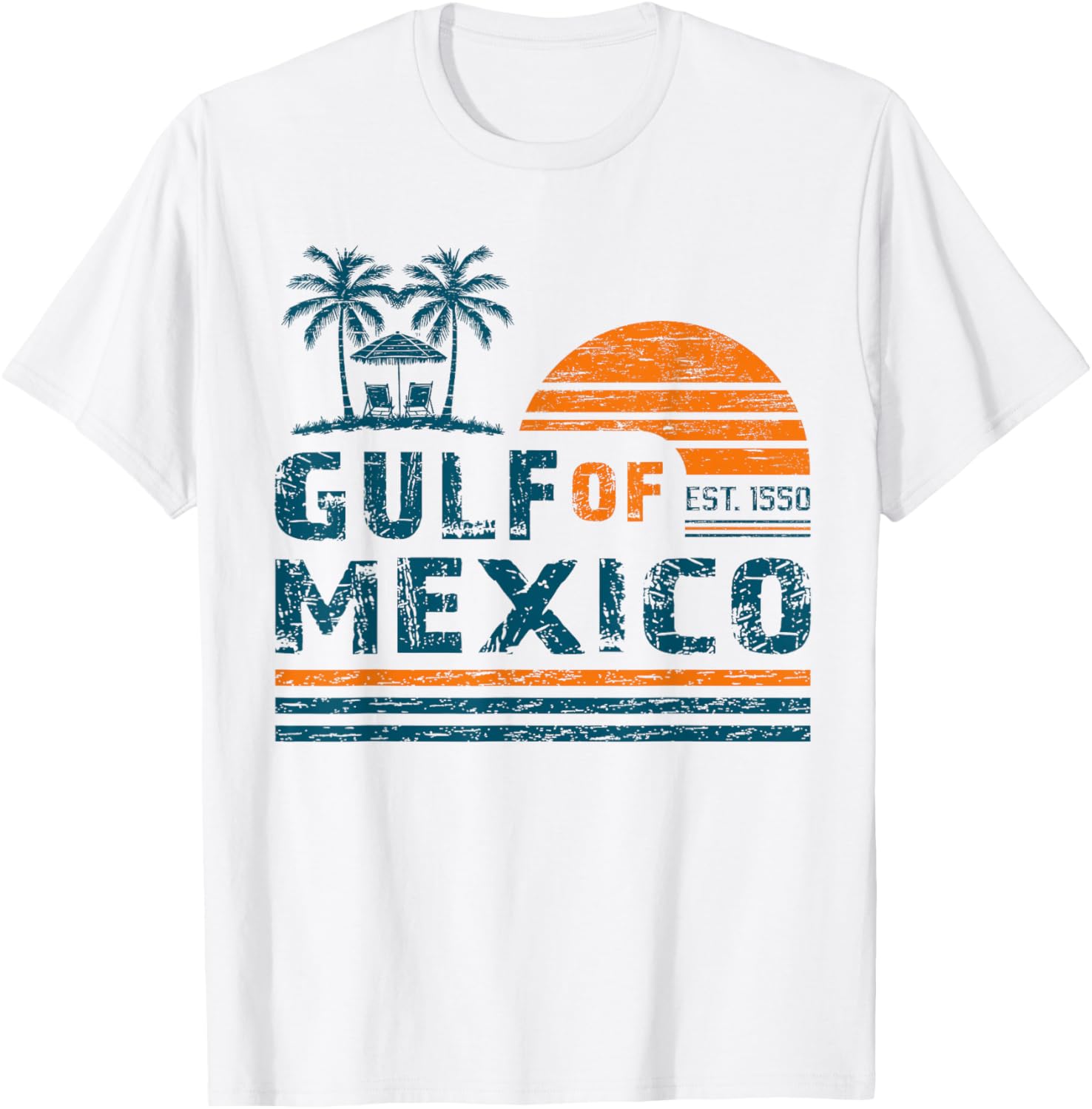 Retro Gulf Of Mexico Est 1550 American Flag Gulf Usa America