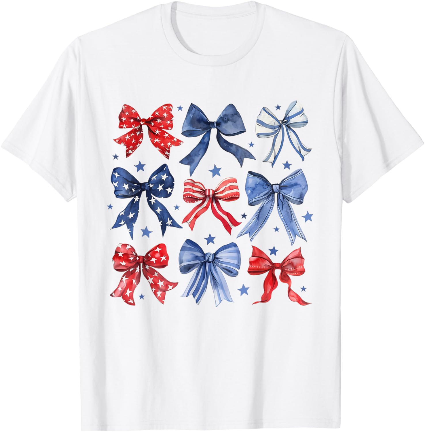 Womens 4Th Of July Coquette Bow Ribbon Red White And Blue