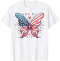 Butterfly American Flag Usa 4Th Of July Girls Women America