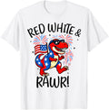 Red White And Rawr Funny Dino T Rex Dinosaurus 4Th July Usa