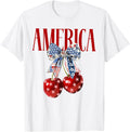 Coquette Bow America Cherry Us Flag 4Th Of July Patriotic
