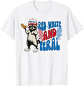 Red White And Feral Raccoon Funny Usa 4Th Of July Boys Girls