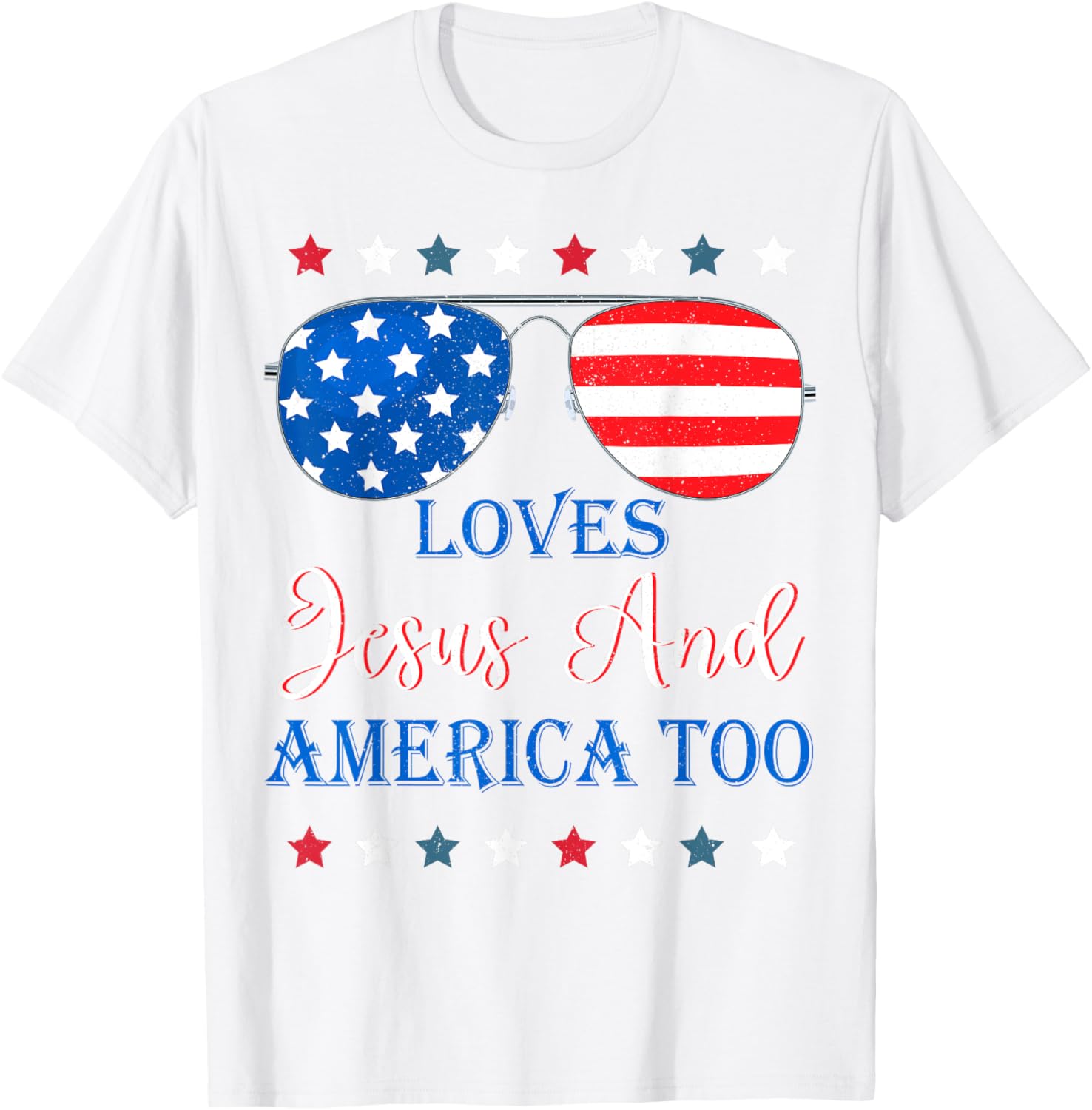 Loves Jesus America Too Toddler Boy Usa Flag Christ Patriot