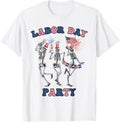Funny Labor Party Day Skeleton Worker American Flag Laborers
