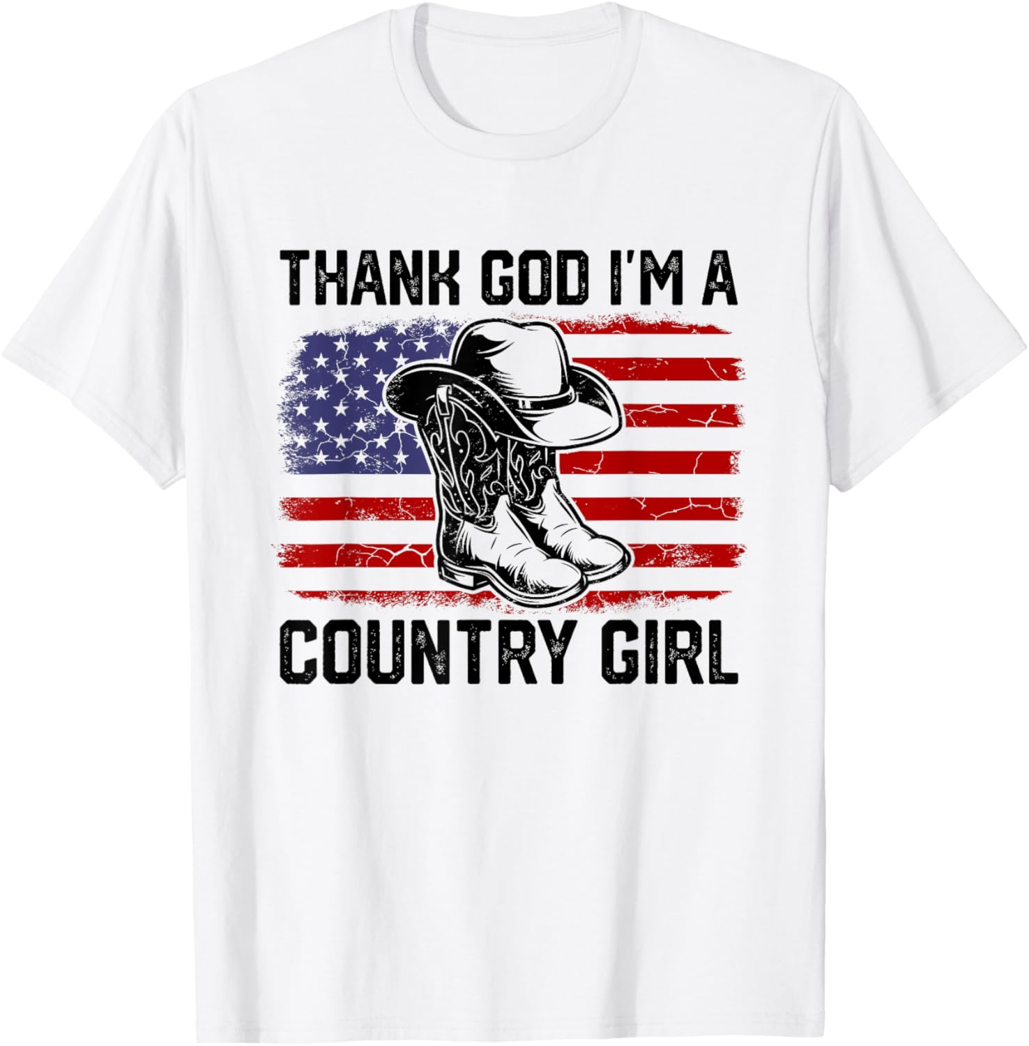 Vintage Usa Flag Thank God Im A Country Western Girl